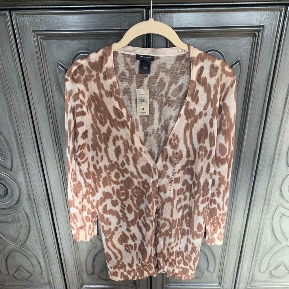 NWT Ann Taylor cardigan in leopard print